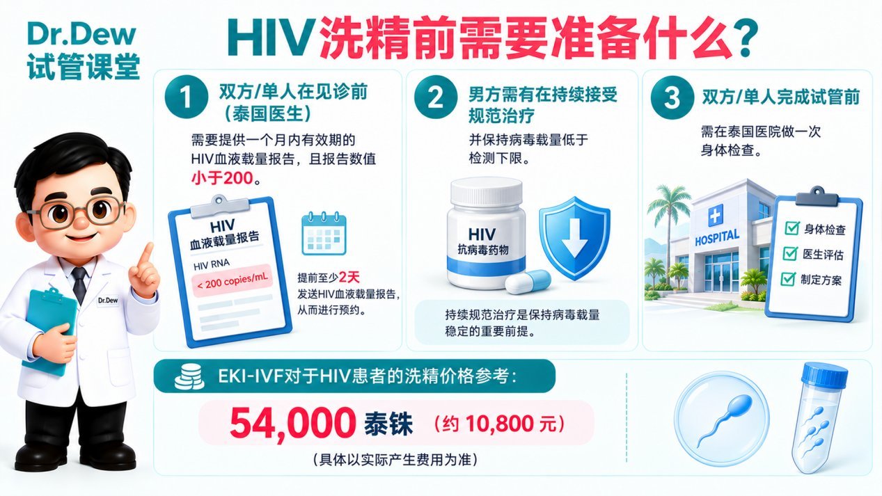 HIV洗精前准备事项及费用参考示意图